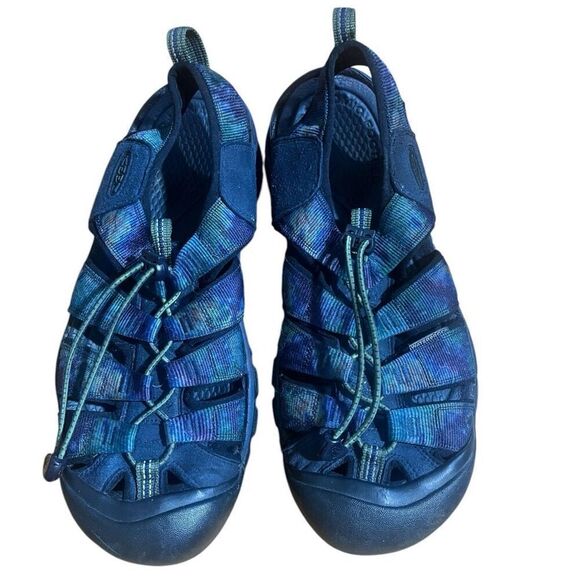 Keen Men’s Sandals Blue & Black Print Preowned Sz 11 - Picture 8 of 10